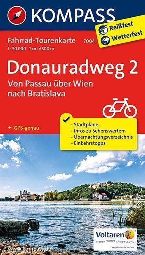 Kompass FK7004 Donauradweg 2, Von Passau über Wien nach Bratislave FK7004