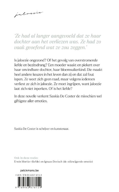 Jaloezie / Een kleine filosofie van grote emoties achterkant