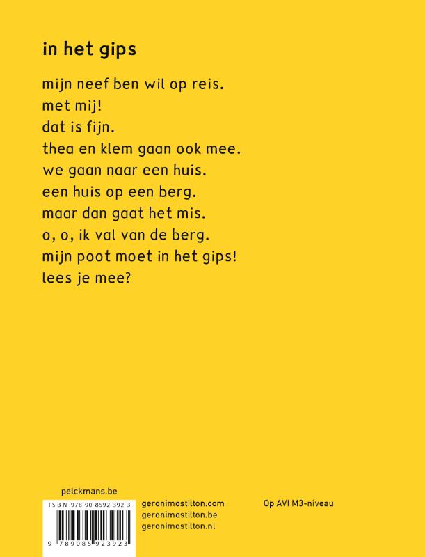 In het gips / Geronimo Stilton-reeks achterkant