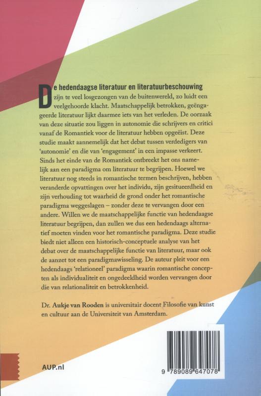 Literatuur, engagement en autonomie achterkant