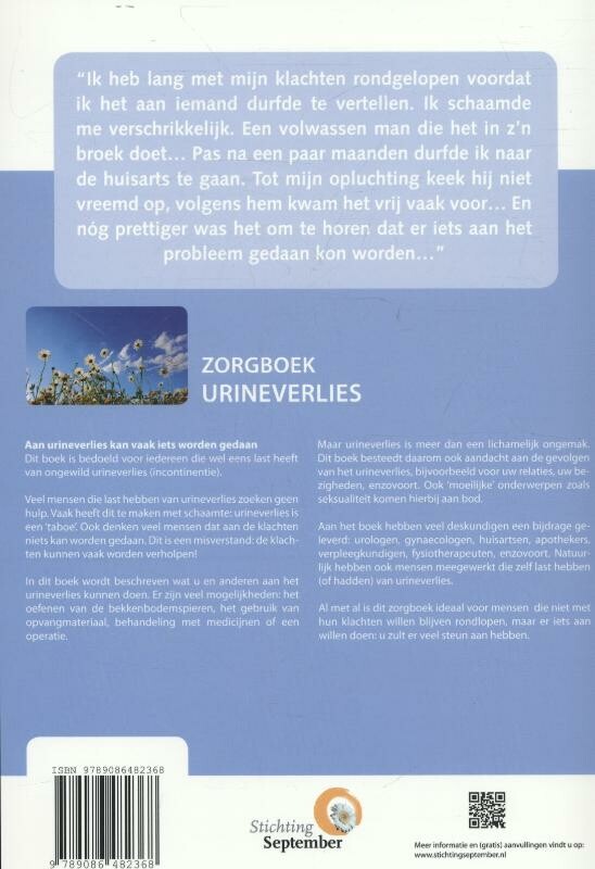 Urineverlies / Zorgboek achterkant