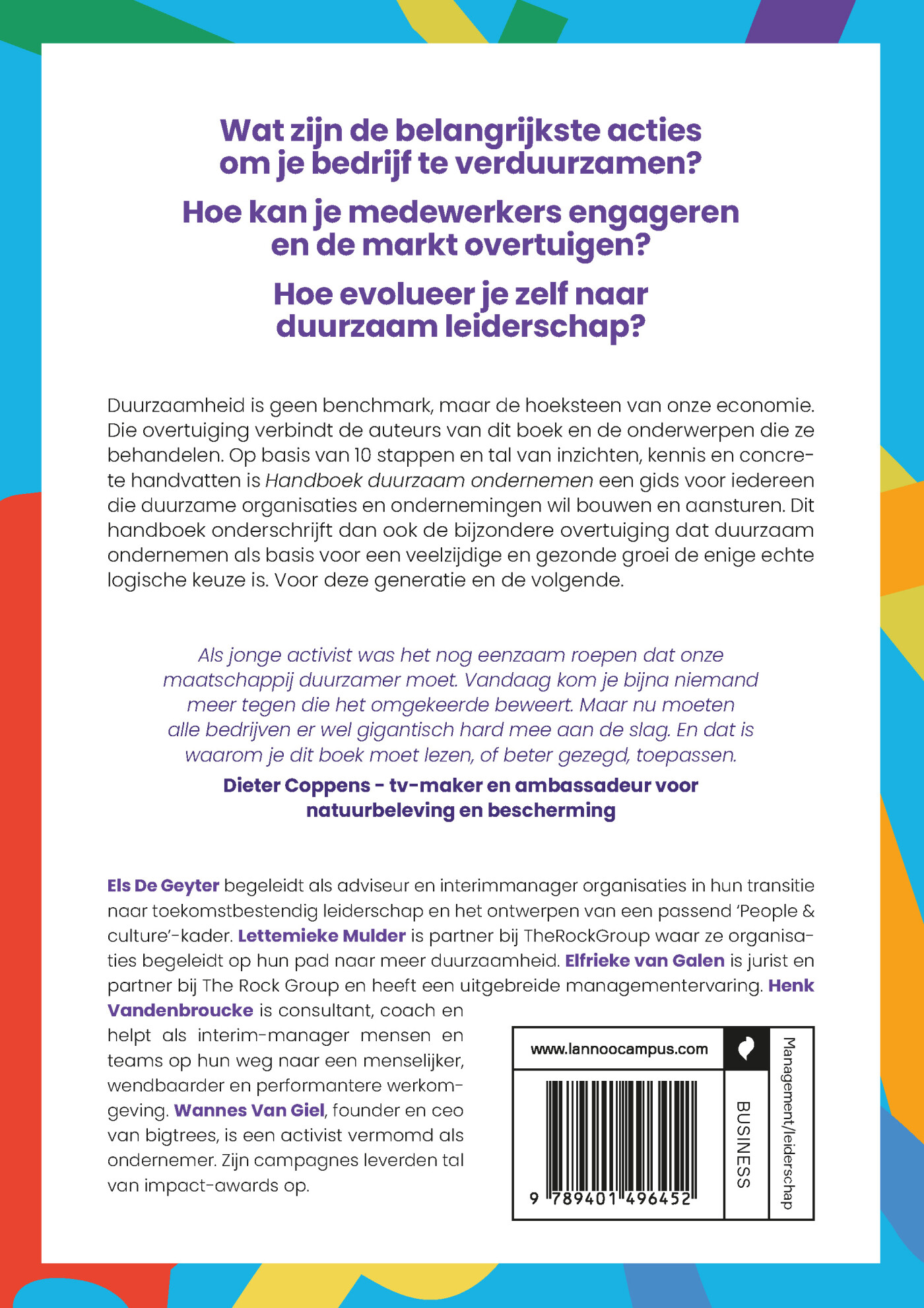 Handboek duurzaam ondernemen achterkant