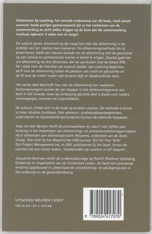 Coachen : it takes 2 to tango / PM-reeks Coachen : it takes 2 to tango / PM-reeks achterkant