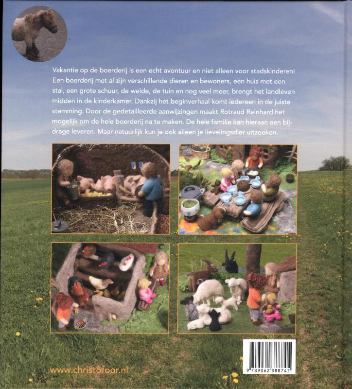 Boerderijdieren van vilt achterkant