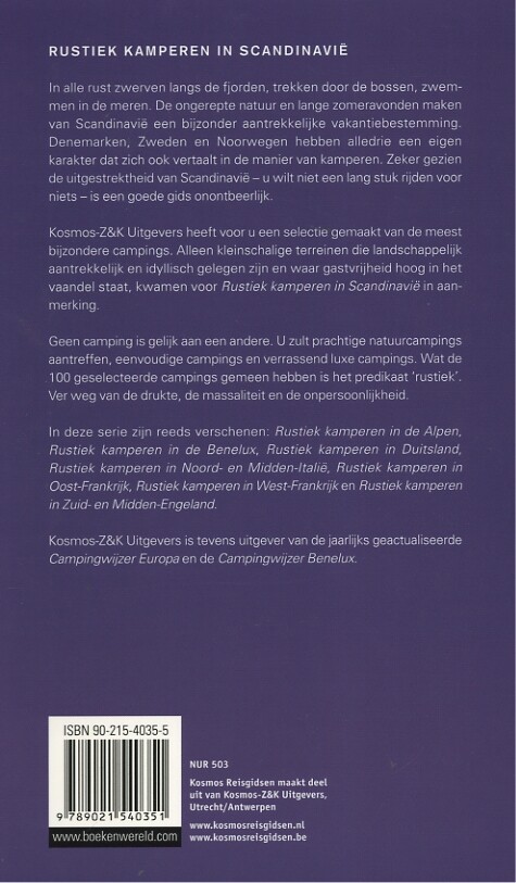 Rustiek kamperen in Scandinavie / Kosmos reisgidsen achterkant