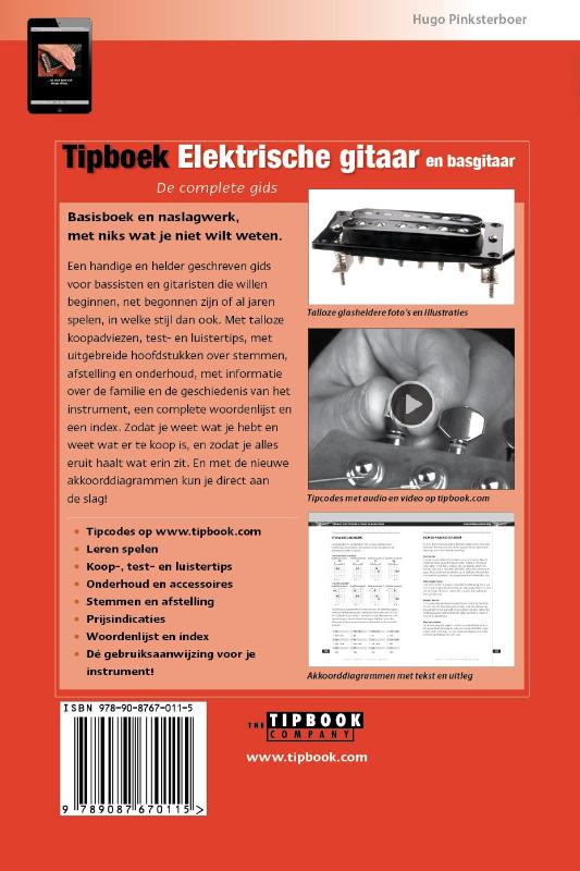 Tipboek Elektrische gitaar en basgitaar / Tipboek achterkant