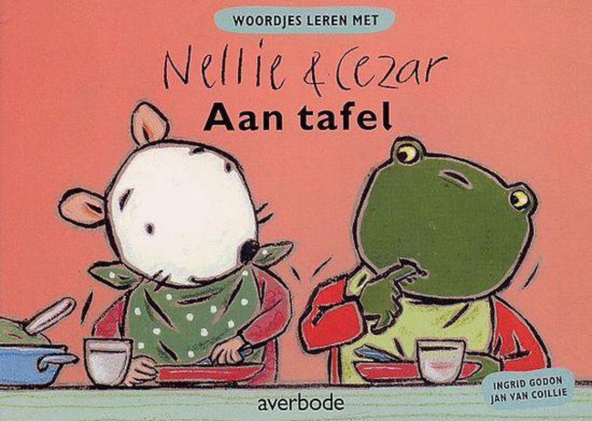 Nellie En Cezar Woordjes Leren Aan Tafel