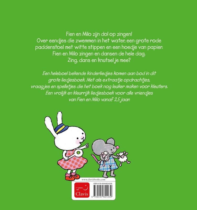 Het grote liedjesboek van Fien en Milo / Fien en Milo achterkant