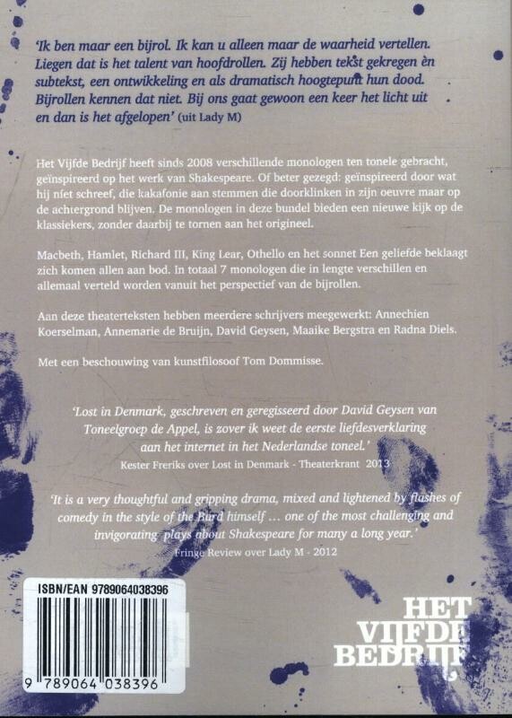 Monologen, not by Shakespeare achterkant