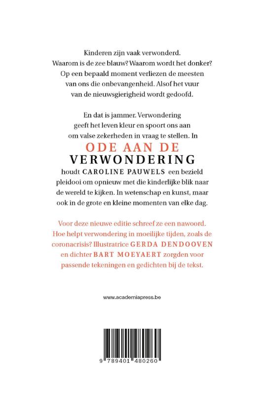 Ode aan de verwondering - nieuwe editie achterkant