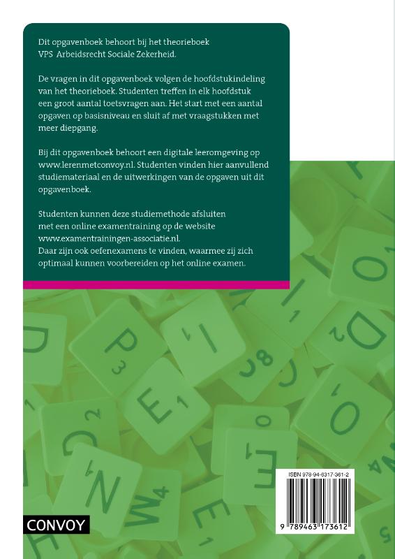 2023/2024 / VPS Arbeidsrecht Sociale Zekerheid / Opgavenboek achterkant