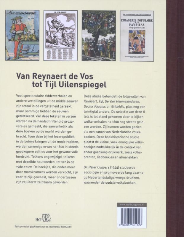 Bijdragen tot de Geschiedenis van de Nederlandse Boekhandel. Nieuwe Reeks 16 -   Van Reynaert de Vos tot Tijl Uilenspiegel achterkant