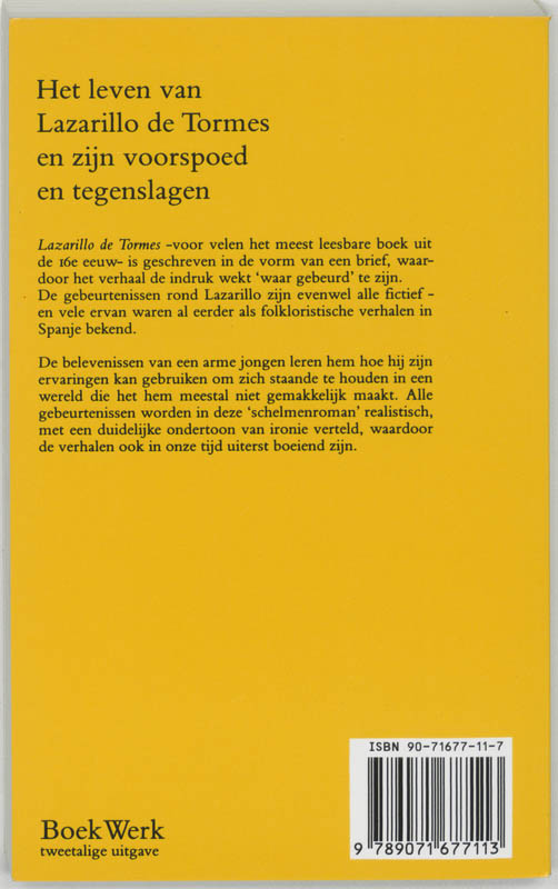 Het leven van Lazarillo de Tormes en zijn voorspoed en tegenslagen / Spaanse reeks Het leven van Lazarillo de Tormes en zijn voorspoed en tegenslagen / Spaanse reeks achterkant