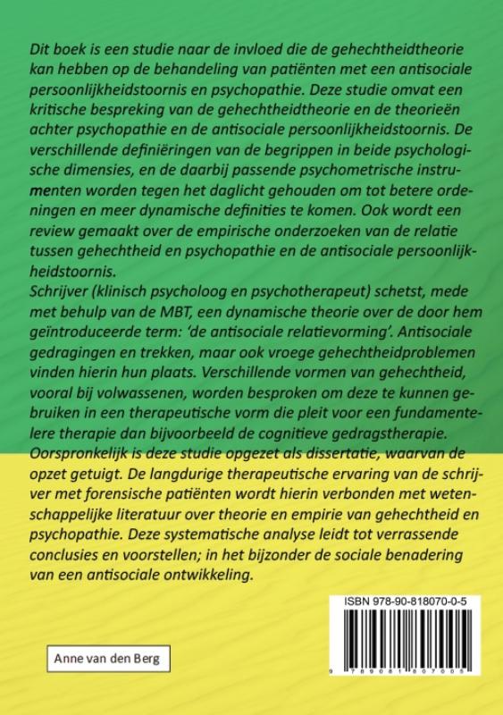 Gehechtheid en antisociale relatievorming achterkant