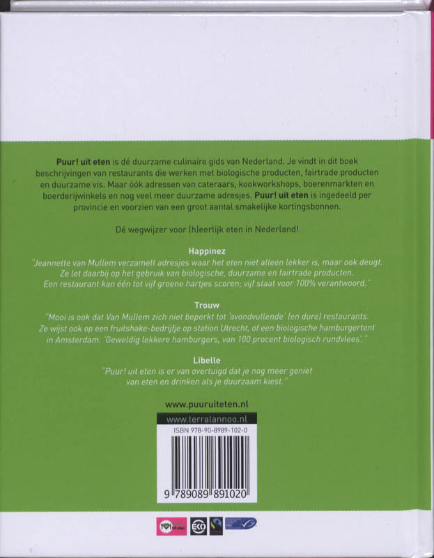 Puur! (Uit) Eten Puur! (Uit) Eten achterkant