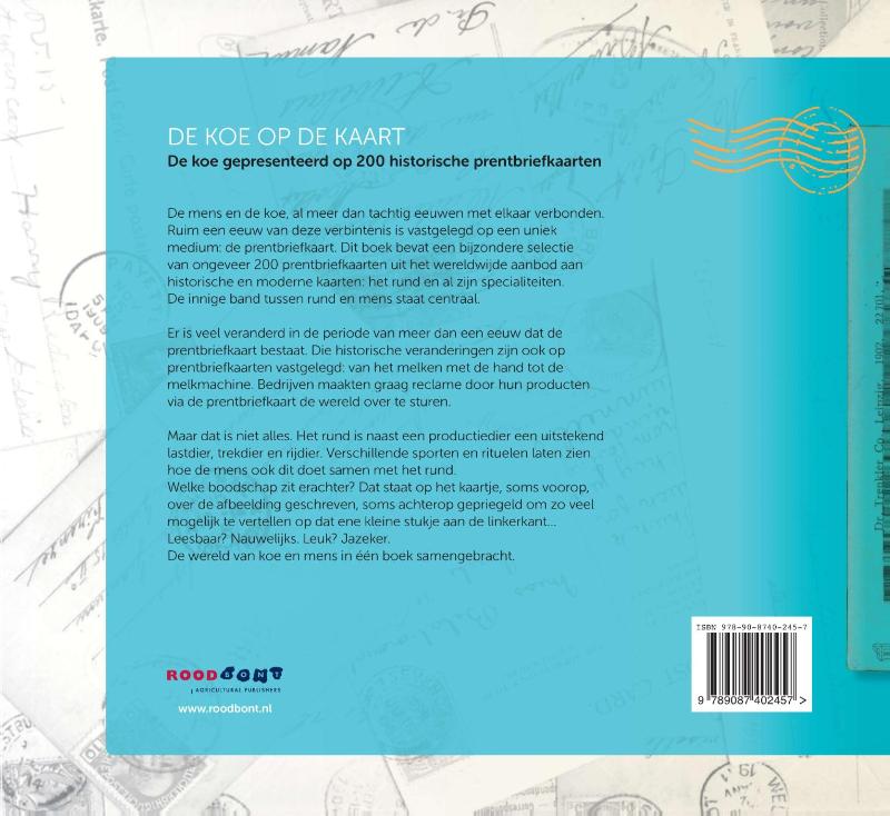 De koe op de kaart achterkant