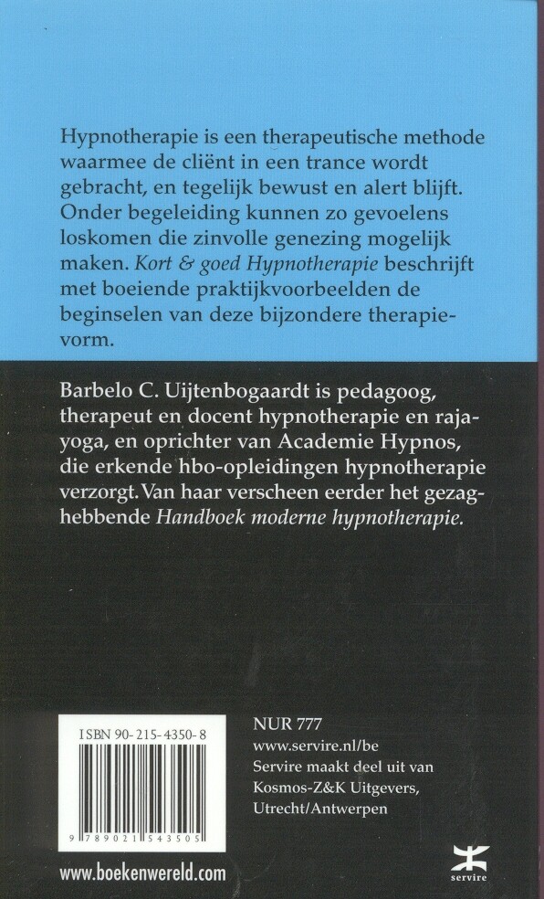Hypnotherapie / Kort en goed achterkant