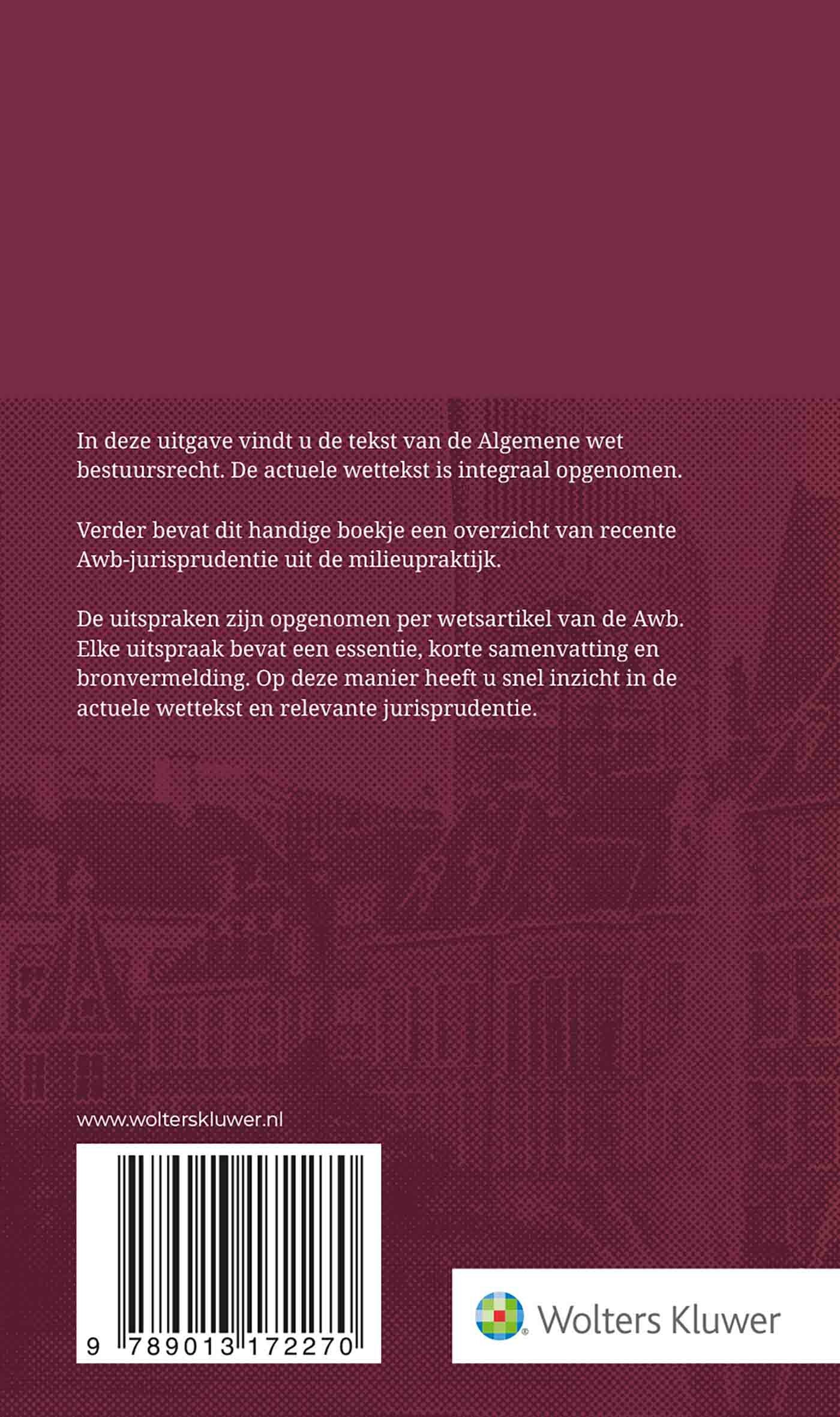 Tekstuitgave Algemene wet bestuursrecht 2023-2024 achterkant