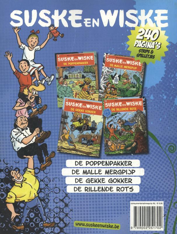 Suske en Wiske vakantieboek 2013 (4 stripverhalen/240 pagina's dik) achterkant