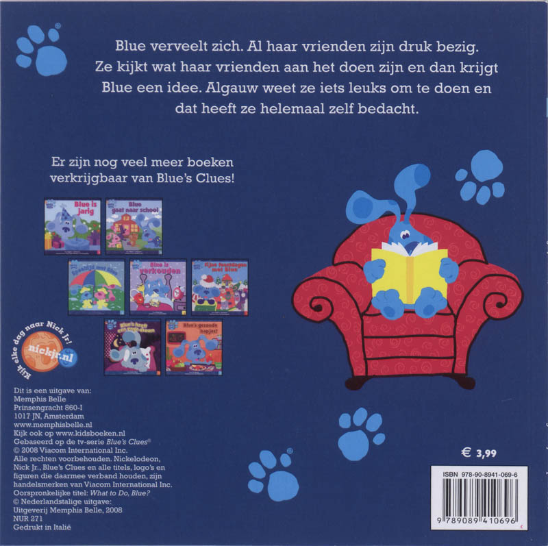 Blue's Clues / Wat ga je doen Blue? / Blue's clues / 8 achterkant