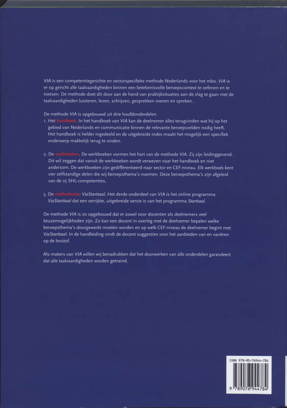 VIA Werkboek A2 Handel achterkant