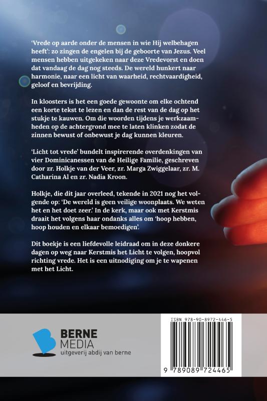 Op weg naar Kerstmis, licht tot vrede / 2022 achterkant