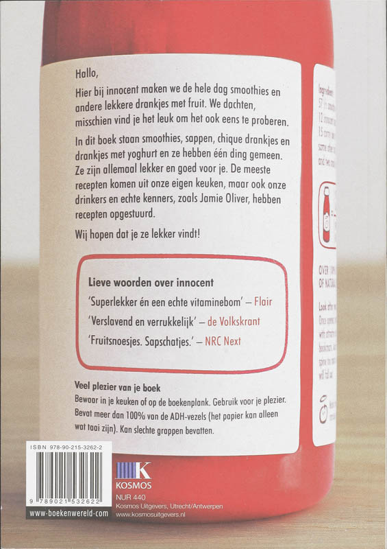 Innocent Smoothie-Receptenboek achterkant