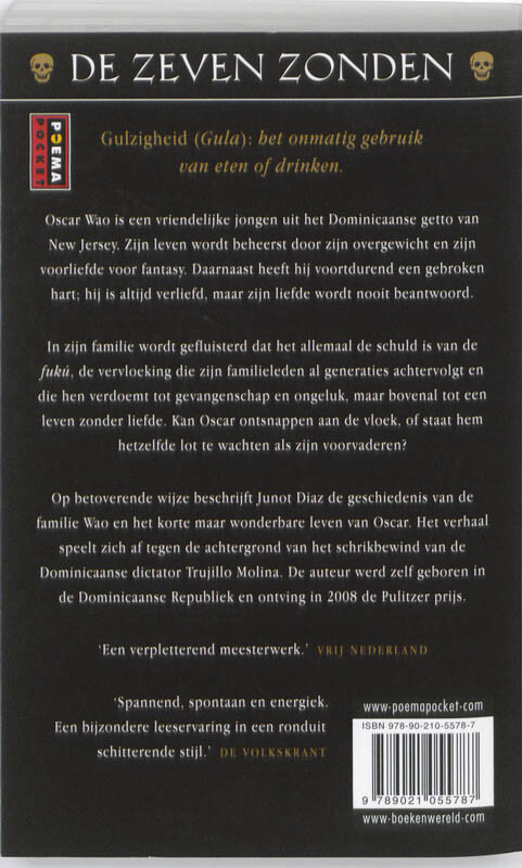 Het korte maar wonderbare leven van Oscar WAO / Poema-pockets / 3 achterkant
