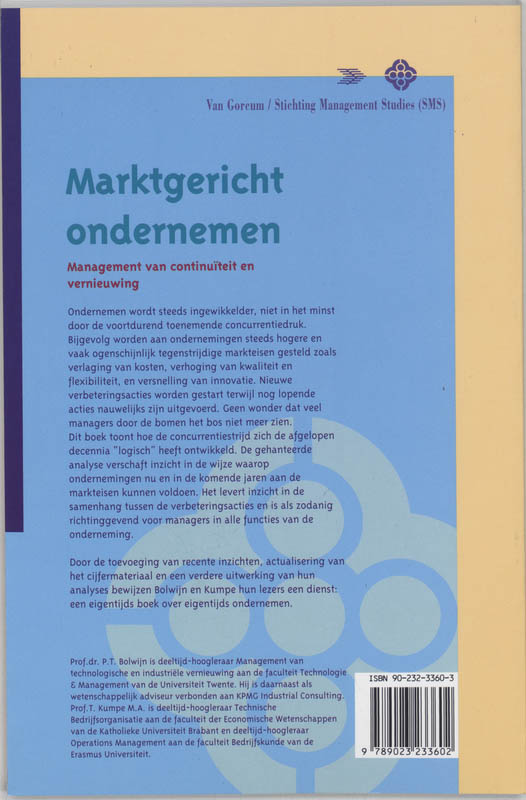 Marktgericht ondernemen / Stichting management studies achterkant