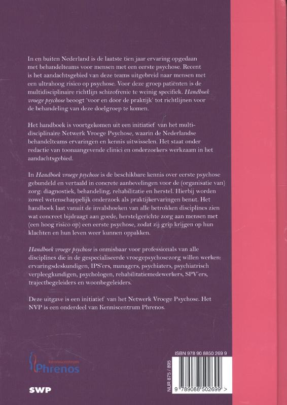 Handboek vroege psychose achterkant
