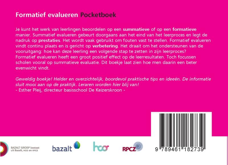 Formatief Evalueren pocketboek achterkant