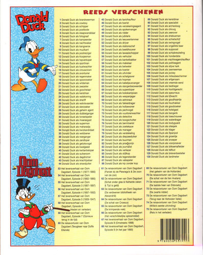 Donald Duck als politieagent / De beste verhalen van Donald Duck / 102 achterkant