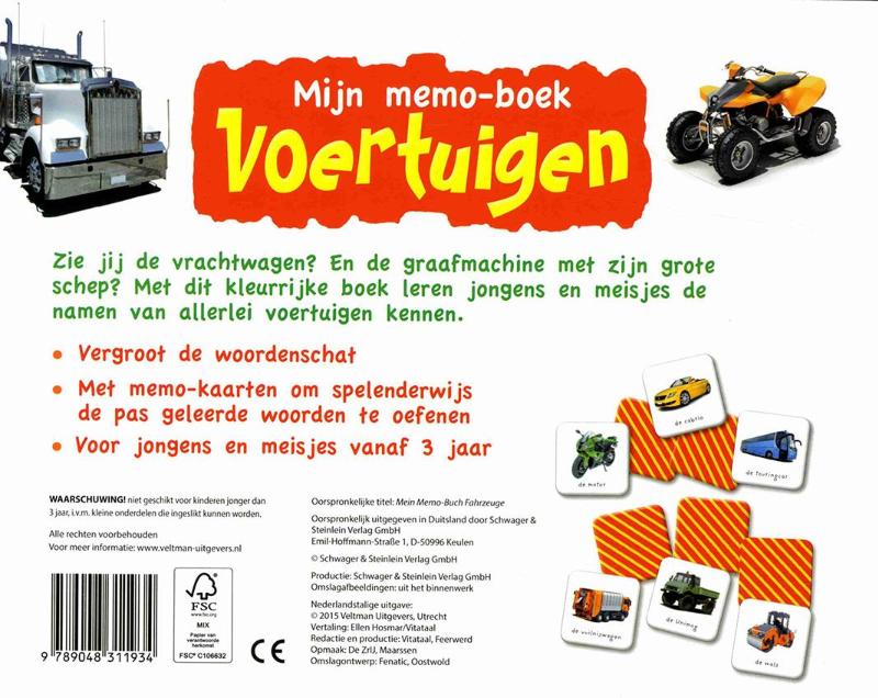 Mijn memoboek: voertuigen achterkant