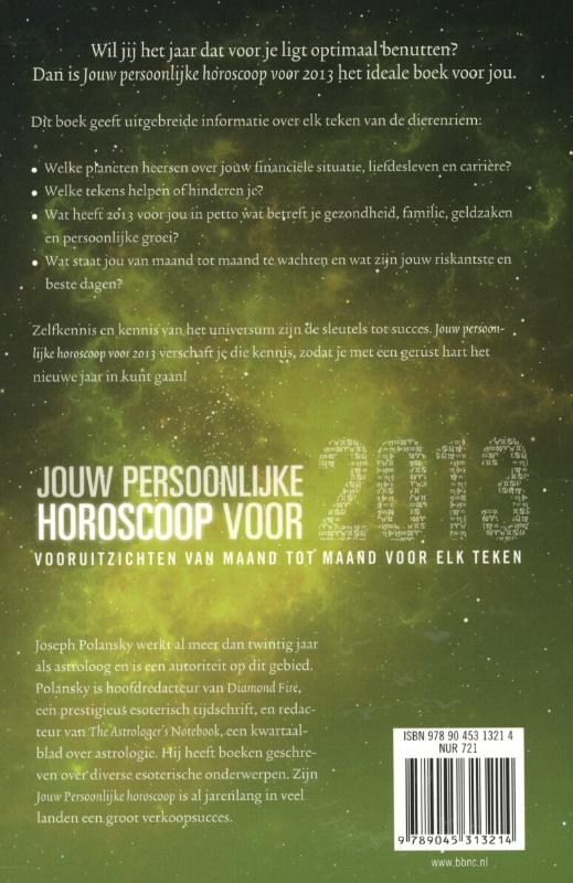 Jouw persoonlijke horoscoop voor  / 2013 achterkant