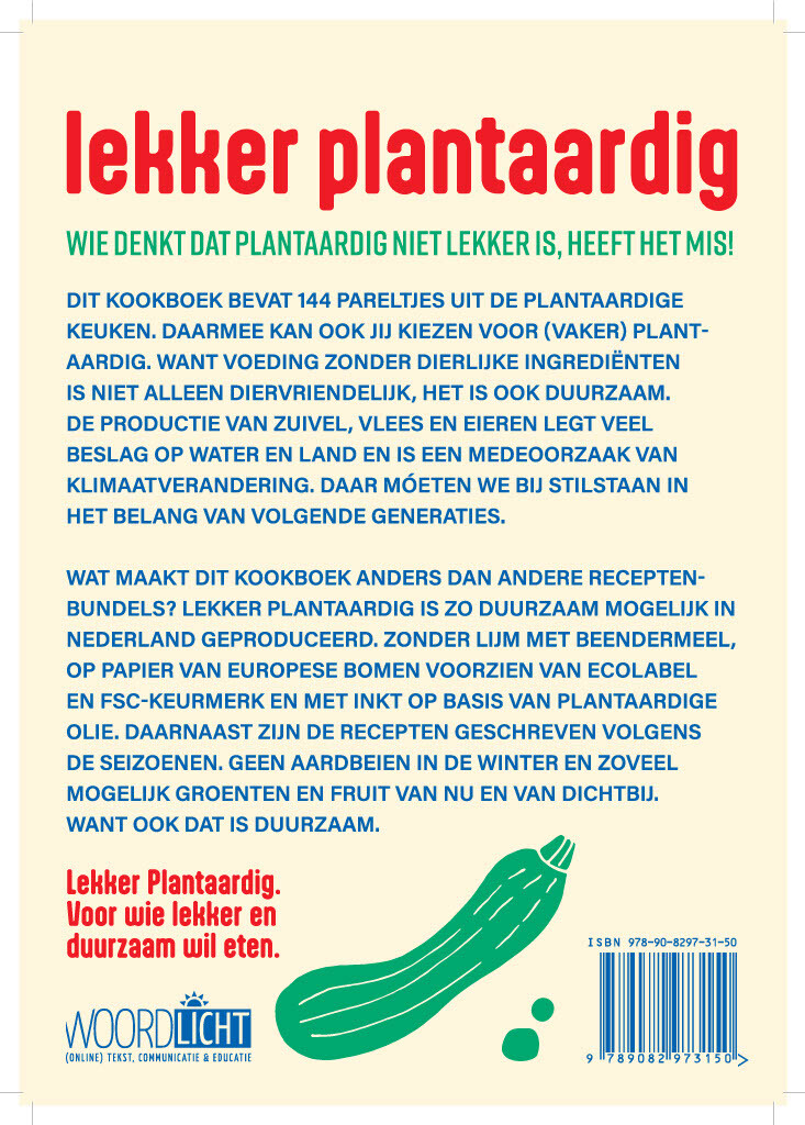 Lekker Plantaardig 144 vegan recepten / Lekker Plantaardig / 1 achterkant