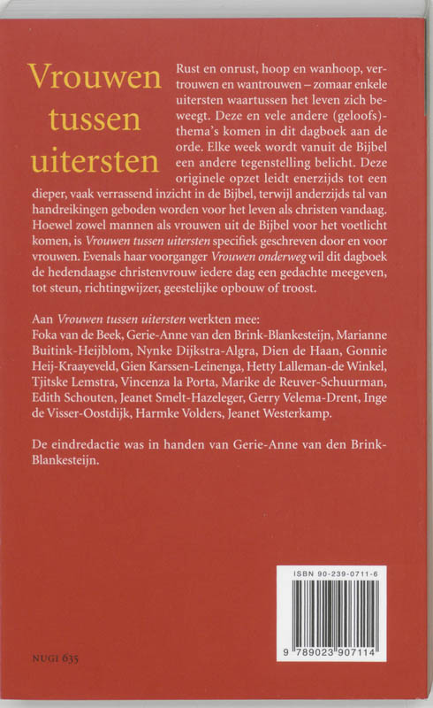 VROUWEN TUSSEN UITERSTEN VROUWEN TUSSEN UITERSTEN achterkant