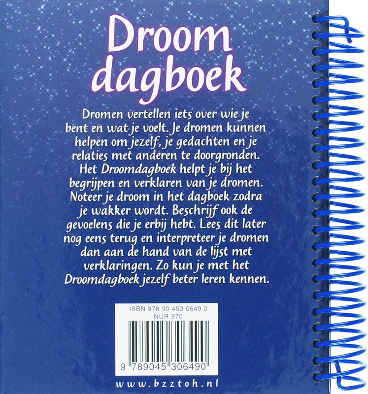 Droomdagboek inclusief pen achterkant
