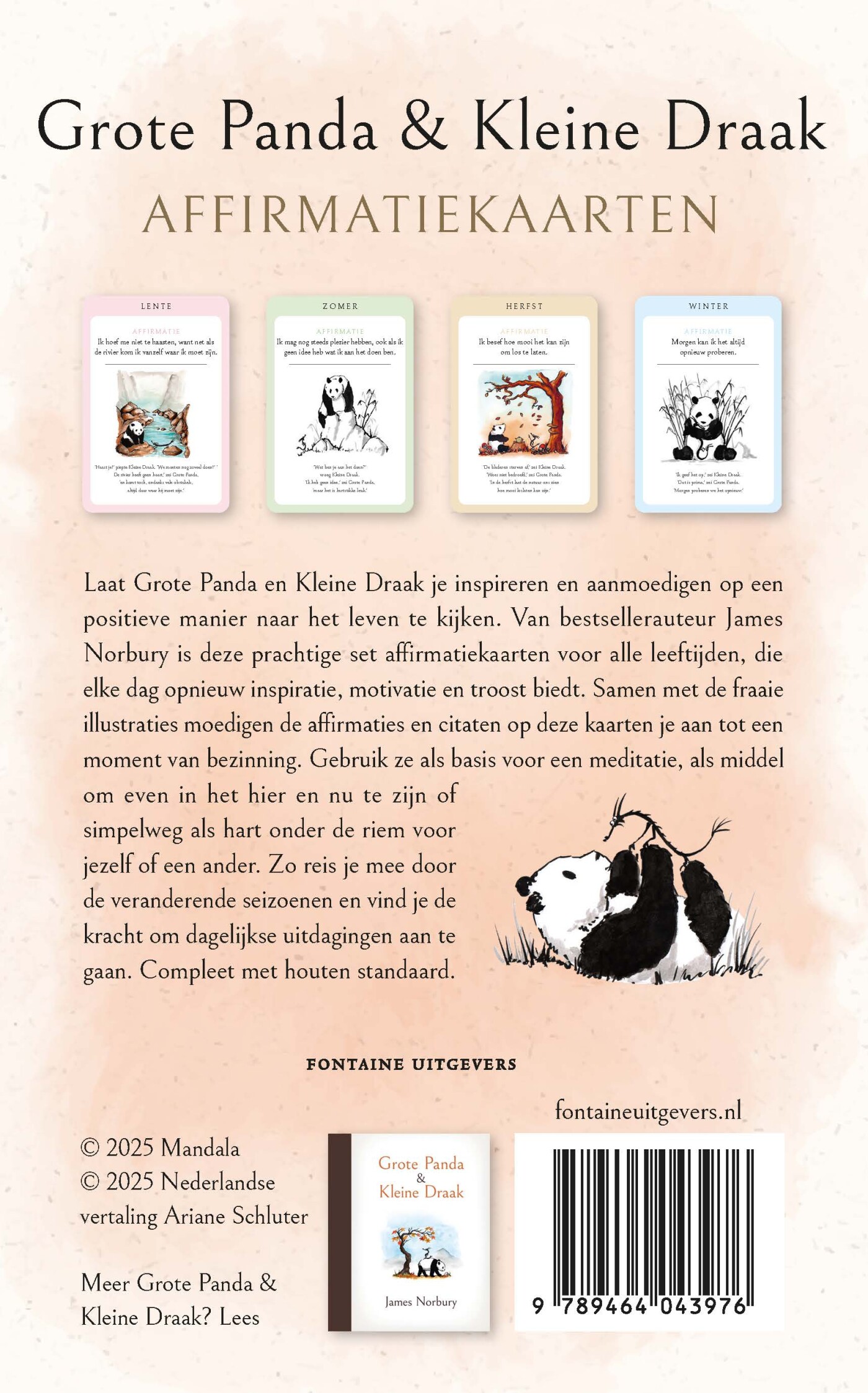 Grote Panda & Kleine Draak - affirmatiekaarten achterkant