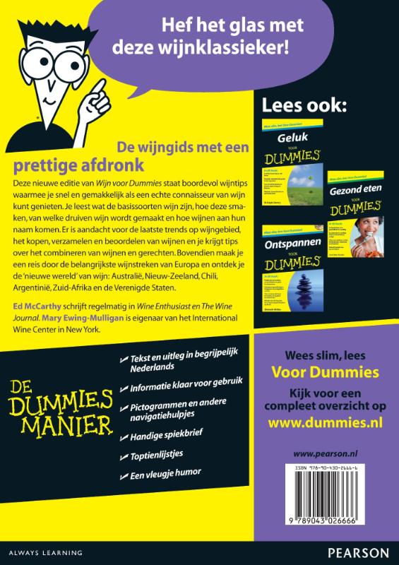 Wijn voor Dummies / Voor Dummies achterkant