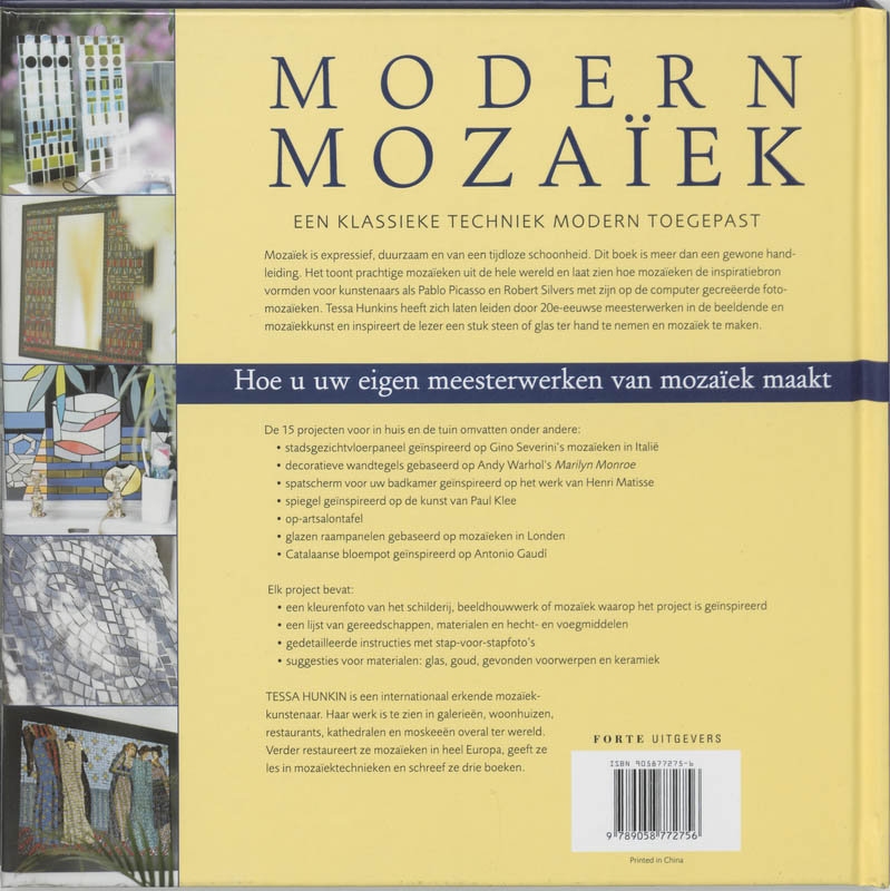 Modern mozaiek achterkant