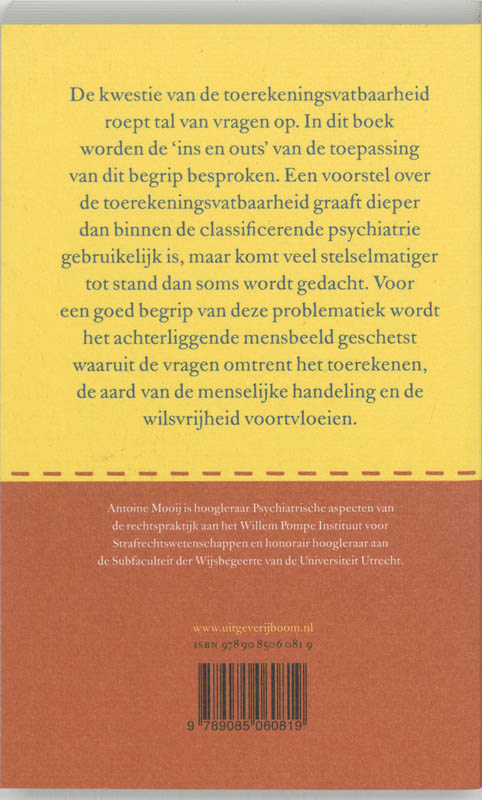 Toerekeningsvatbaarheid / Psychiatrie & Filosofie / 4 achterkant