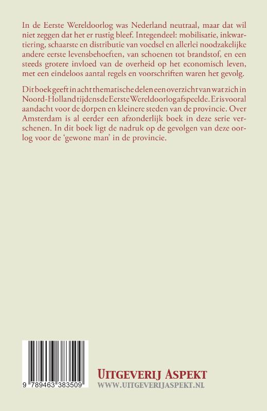 Noord-Holland en de Eerste Wereldoorlog achterkant