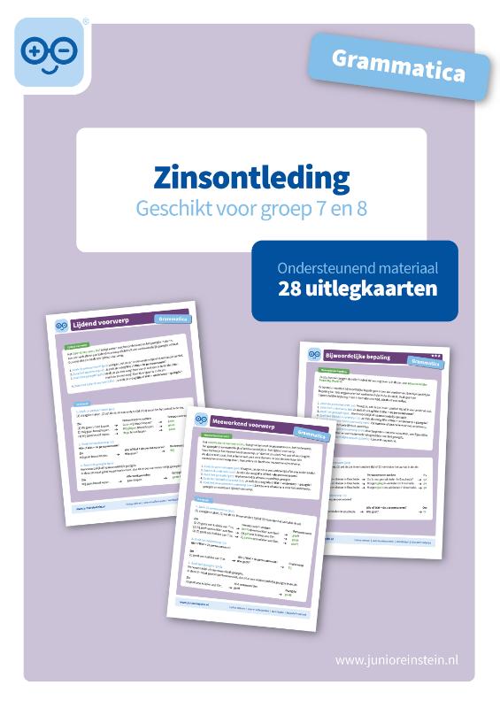 Grammatica / zinsontleding geschikt voor groep 7 en 8