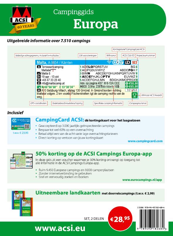 Europa 2025 (set 2 delen) / 2025 / ACSI Campinggids achterkant