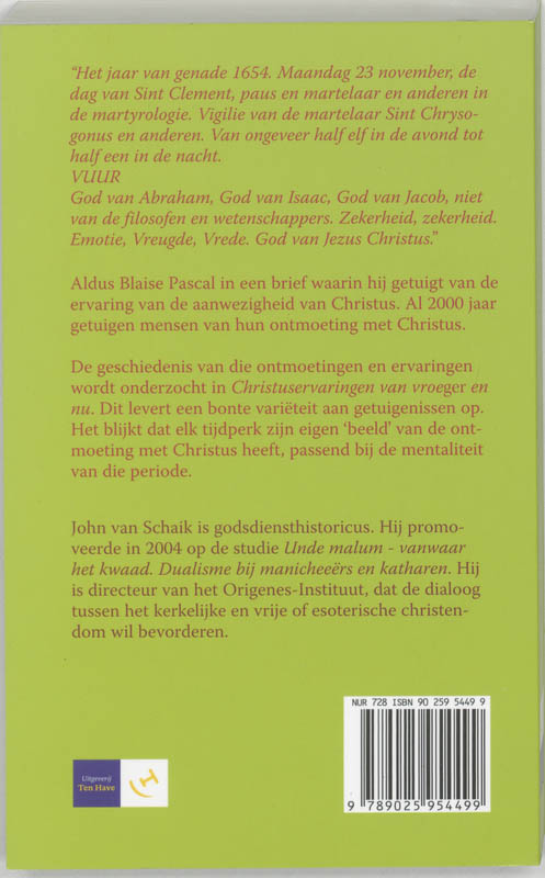 Christuservaringen Van Vroeger En Nu achterkant