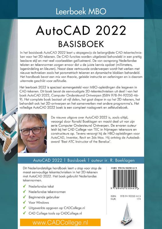 2022 / AutoCAD 2022 / Basisboek / Leerboek MBO achterkant