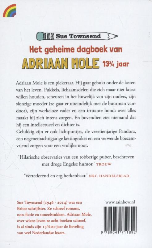 Het geheime dagboek van Adriaan Mole 13 3/4 jaar achterkant