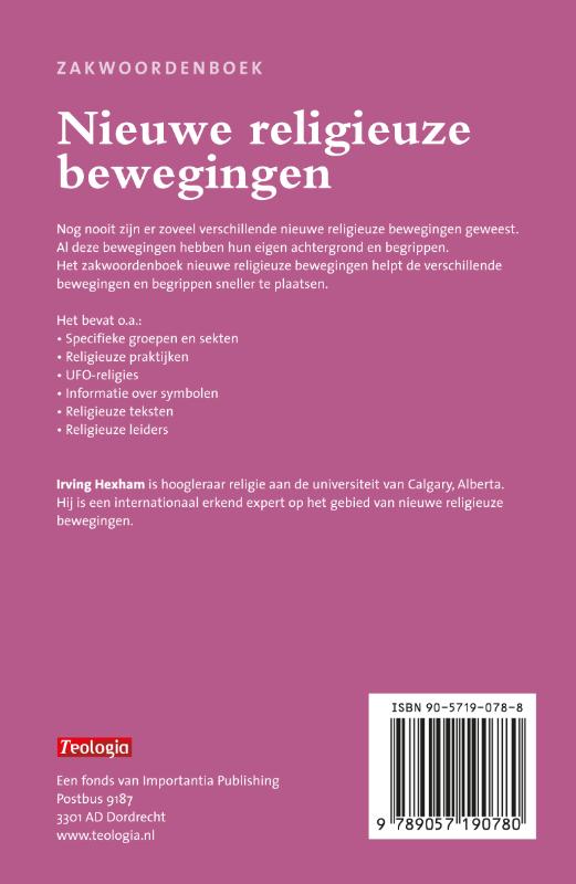 Zakwoordenboek Nieuwe Religieuze Bewegingen achterkant