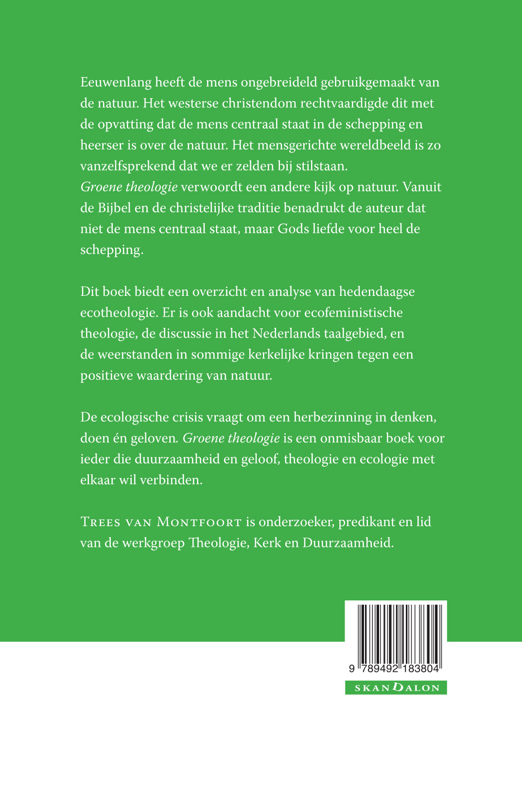 Groene theologie achterkant