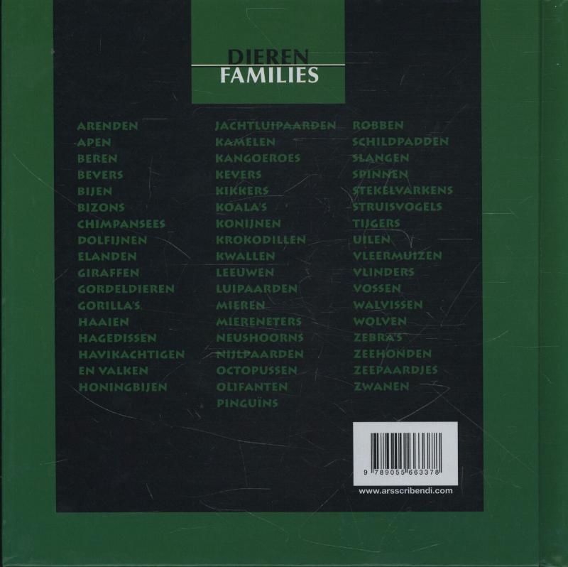Slangen / Dierenfamilies achterkant